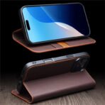 Premium Cowhide Leather Wallet Flip iPhone Case by The Case Factory