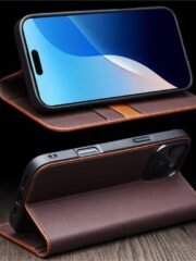 Premium Cowhide Leather Wallet Flip iPhone Case by The Case Factory