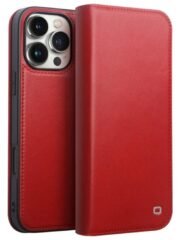 Premium Cowhide Leather Wallet Flip iPhone Case Red by The Case Factory