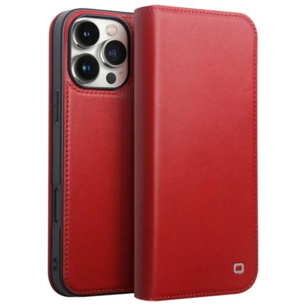 Premium Cowhide Leather Wallet Flip iPhone Case Red by The Case Factory