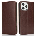 Crazy Horse Texture Leather Wallet iPhone Case Dark Brown by The Case Factory