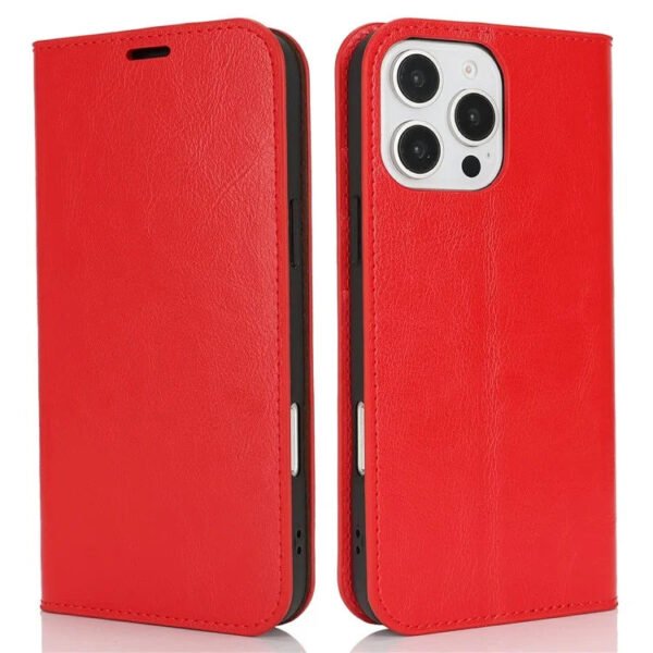 Crazy Horse Texture Leather Wallet iPhone Case Red by The Case Factory