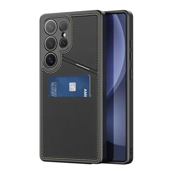 Leather Card Slots Samsung Galaxy S25 S24 Series Case | RFID Blocking & Kickstand Black by The Case Factory