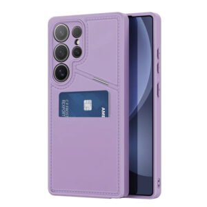 Leather Card Slots Samsung Galaxy S25 S24 Series Case | RFID Blocking & Kickstand Purple by The Case Factory