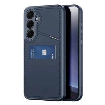 Leather Card Slots Samsung Galaxy S25 S24 Series Case | RFID Blocking & Kickstand Blue by The Case Factory