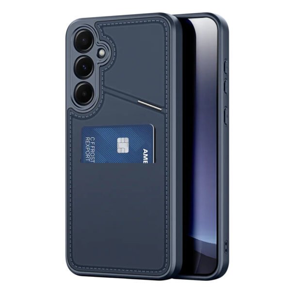 Leather Card Slots Samsung Galaxy S25 S24 Series Case | RFID Blocking & Kickstand Blue by The Case Factory