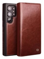 Premium Genuine Leather Wallet Case For Samsung Galaxy S22-S25 Flip Cover Brown by The Case Factory