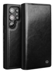 Premium Genuine Leather Wallet Case For Samsung Galaxy S22-S25 Flip Cover Black by The Case Factory