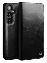 Premium Genuine Leather Wallet Case For Samsung Galaxy S25+ Flip Cover Black S25+ by The Case Factory