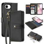 LAWA Detachable Magnetic Leather Wallet Case For iPhone Flip Cover Black For iPhone 16e by The Case Factory