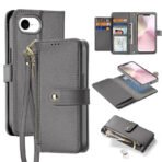LAWA Detachable Magnetic Leather Wallet Case For iPhone Flip Cover Gray For iPhone 16e by The Case Factory
