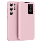 Premium Leather Flip Case For Samsung Galaxy S Series | With Smart Window & Card Slot Pink by The Case Factory