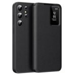 Premium Leather Flip Case For Samsung Galaxy S Series | With Smart Window & Card Slot Black by The Case Factory