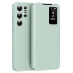 Premium Leather Flip Case For Samsung Galaxy S Series | With Smart Window & Card Slot Light Green by The Case Factory