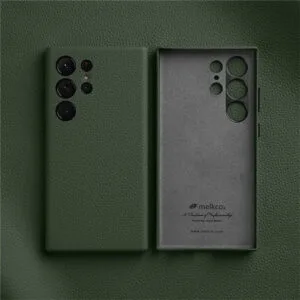 Melkco Bovine Leather Case For Samsung Galaxy S24 Ultra Green For S24 Ultra by The Case Factory