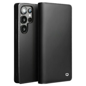 Premium Genuine Leather Wallet Case For Samsung Galaxy S22-S25 Flip Cover Matte Black by The Case Factory