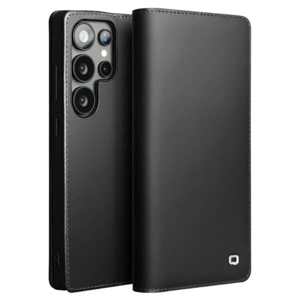 Premium Genuine Leather Wallet Case For Samsung Galaxy S22-S25 Flip Cover Matte Black by The Case Factory
