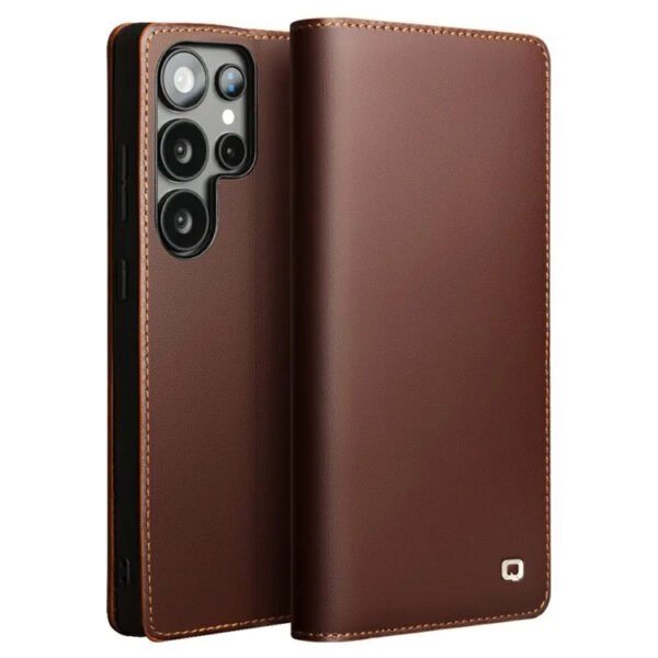 Premium Genuine Leather Wallet Case For Samsung Galaxy S22-S25 Flip Cover Matte Brown by The Case Factory