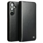 Premium Genuine Leather Wallet Case For Samsung Galaxy S25+ Flip Cover Matte Black S25+ by The Case Factory