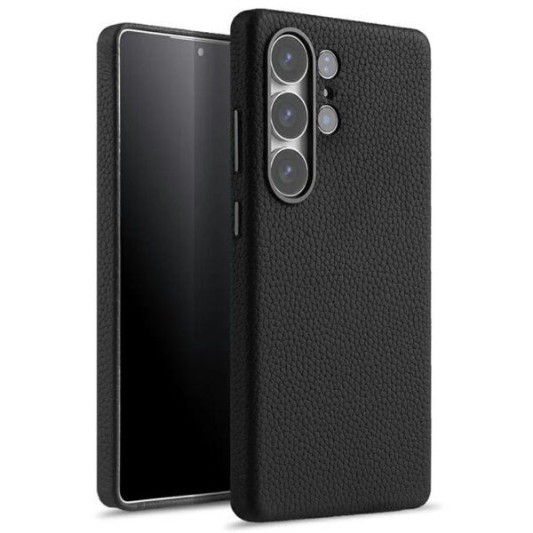 Melkco Bovine Leather Case For Samsung Galaxy S25 Ultra Black For S25 Ultra by The Case Factory