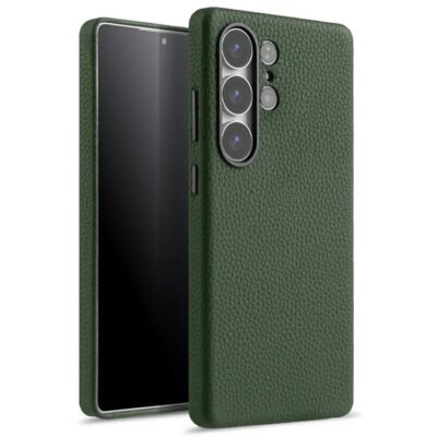Melkco Bovine Leather Case For Samsung Galaxy S25 Ultra Green For S25 Ultra by The Case Factory