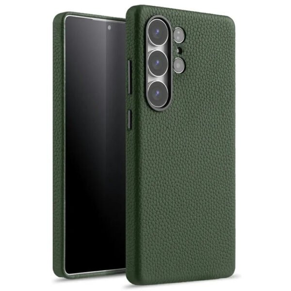 Melkco Bovine Leather Case For Samsung Galaxy S25 Ultra Green For S25 Ultra by The Case Factory