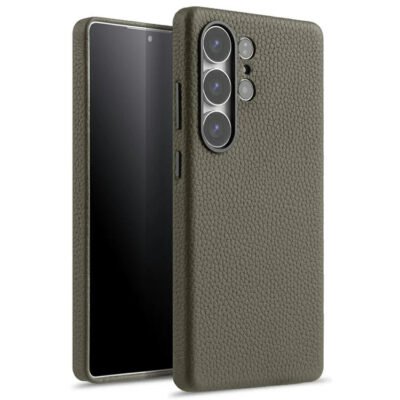 Melkco Bovine Leather Case For Samsung Galaxy S25 Ultra Elephant Gray For S25 Ultra by The Case Factory
