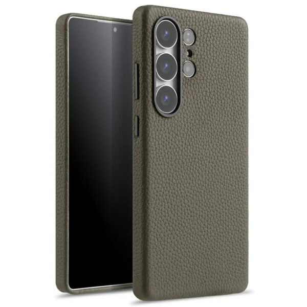 Melkco Bovine Leather Case For Samsung Galaxy S25 Ultra Elephant Gray For S25 Ultra by The Case Factory