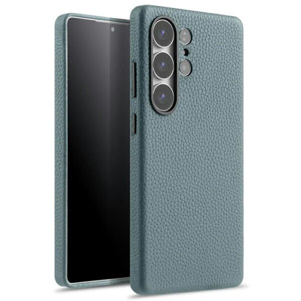 Melkco Bovine Leather Case For Samsung Galaxy S25 Ultra Linen Blue For S25 Ultra by The Case Factory