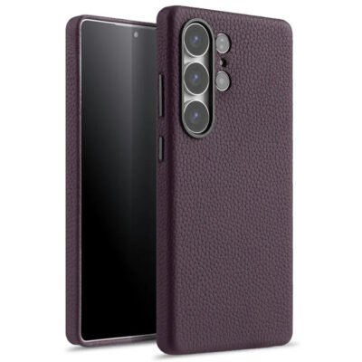 Melkco Bovine Leather Case For Samsung Galaxy S25 Ultra Purple For S25 Ultra by The Case Factory