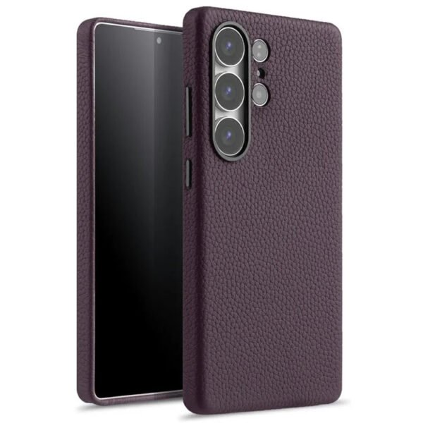 Melkco Bovine Leather Case For Samsung Galaxy S25 Ultra Purple For S25 Ultra by The Case Factory