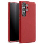 Melkco Bovine Leather Case For Samsung Galaxy S25 Ultra Red For S25 Ultra by The Case Factory