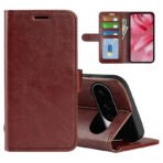 Crazy Horse Texture Leather Wallet Case For Google Pixel Brown by The Case Factory