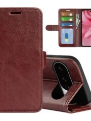 Crazy Horse Texture Leather Wallet Case For Google Pixel Brown by The Case Factory