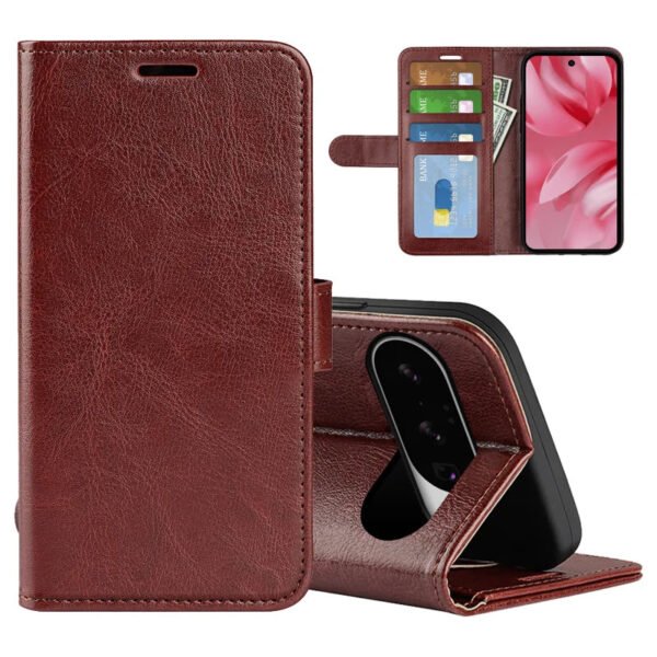 Crazy Horse Texture Leather Wallet Case For Google Pixel Brown by The Case Factory