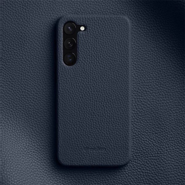 Melkco Half-Wrap Bovine Leather Case For Samsung Galaxy S22/S23/24/S25 Series Dark Blue by The Case Factory