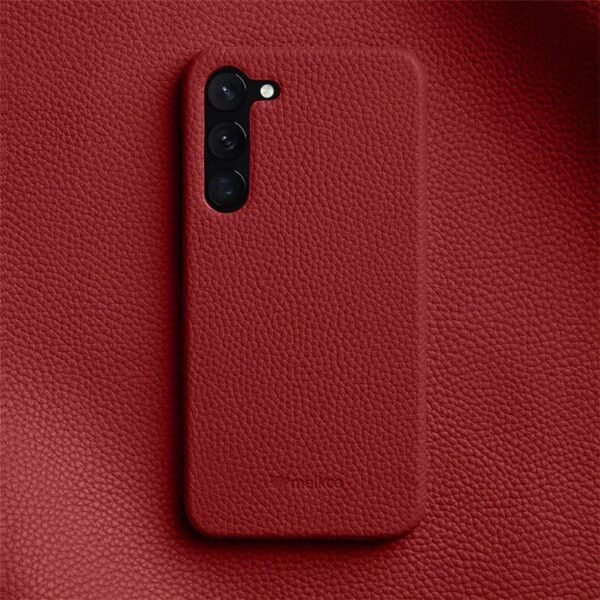 Melkco Half-Wrap Bovine Leather Case For Samsung Galaxy S22/S23/24/S25 Series Red by The Case Factory
