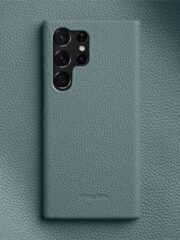 Melkco Half-Wrap Bovine Leather Case For Samsung Galaxy S22/S23/24/S25 Series Linen Blue by The Case Factory