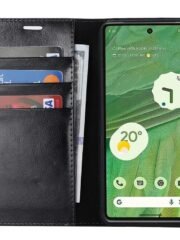 Genuine Cowhide Leather Flip Wallet Case For Google Pixel Black by The Case Factory