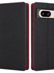 Premium Litchi Bovine Leather Flip Wallet Case For Google Pixel by The Case Factory