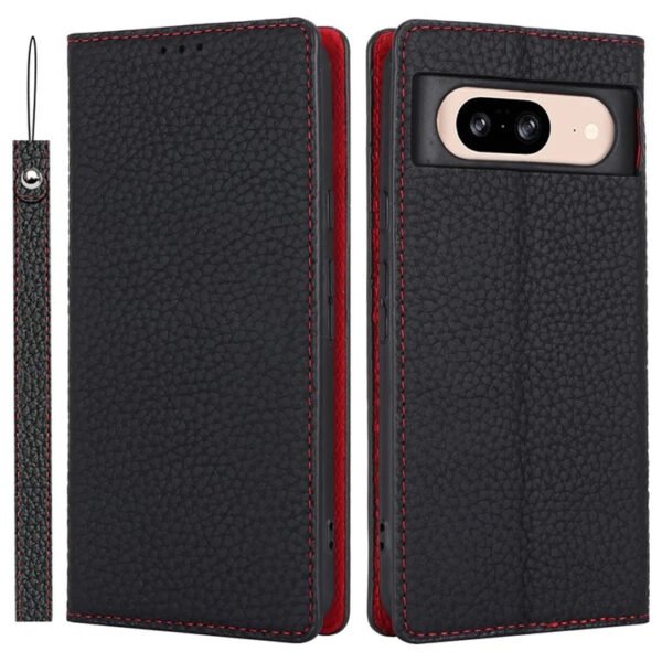 Premium Litchi Bovine Leather Flip Wallet Case For Google Pixel by The Case Factory