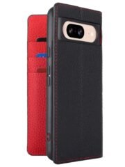 Premium Litchi Bovine Leather Flip Wallet Case For Google Pixel Black by The Case Factory