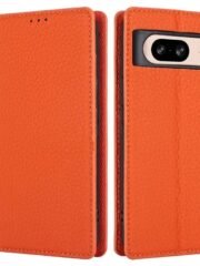 Premium Litchi Bovine Leather Flip Wallet Case For Google Pixel by The Case Factory