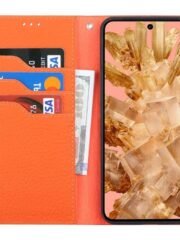 Premium Litchi Bovine Leather Flip Wallet Case For Google Pixel by The Case Factory