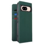 Premium Litchi Bovine Leather Flip Wallet Case For Google Pixel Green by The Case Factory