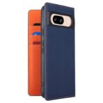 Premium Litchi Bovine Leather Flip Wallet Case For Google Pixel Dark Blue by The Case Factory