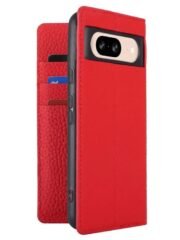Premium Litchi Bovine Leather Flip Wallet Case For Google Pixel Red by The Case Factory