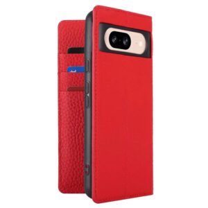 Premium Litchi Bovine Leather Flip Wallet Case For Google Pixel Red by The Case Factory