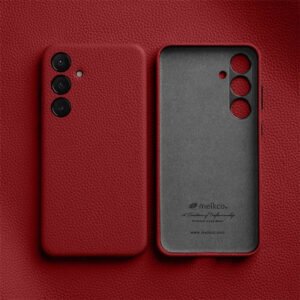 Melkco Bovine Leather Case For Samsung Galaxy S24+ Red For S24+ by The Case Factory