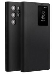 Genuine Nappa Leather Flip Case For Samsung Galaxy S22 / S23 / S24 Ultra Black by QIALINO